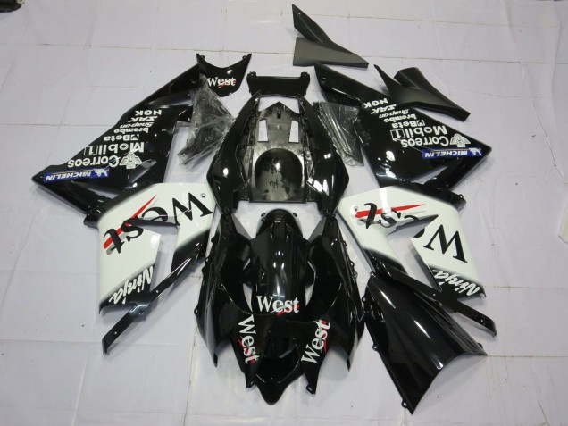 2004-2005 West White Black ZX10R Fairings