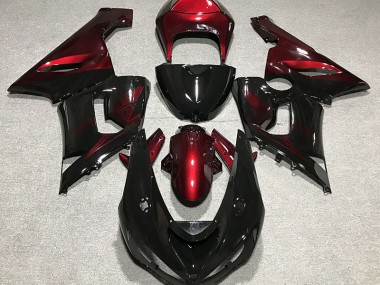 2005-2006 Gloss Black & Deep Red ZX6R Fairings