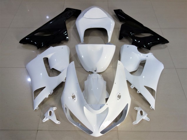 2005-2006 Gloss White & Black ZX6R Fairings 2005-2006 Gloss White & Black ZX6R Fairings