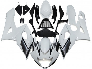 2005-2006 Gloss White Style with Silver Hints GSXR 1000 Fairings
