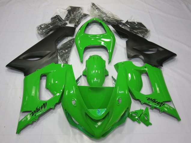 2005-2006 Green Black ZX6R Fairings