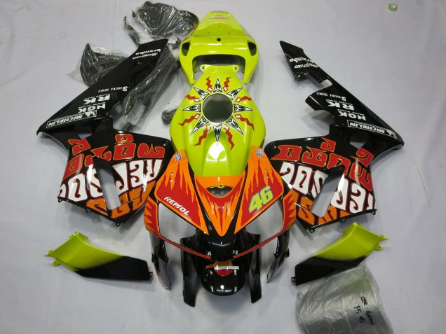 2005-2006 Vibrant Yellow Rossi CBR600RR Fairings