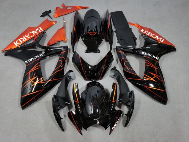 2006-2007 Bacardi Black and Orange GSXR 600-750 Fairings