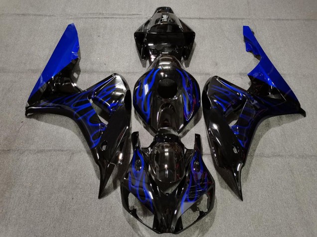 2006-2007 Gloss Black Blue Flame CBR1000RR Fairings 2006-2007 Gloss Black Blue Flame CBR1000RR Fairings