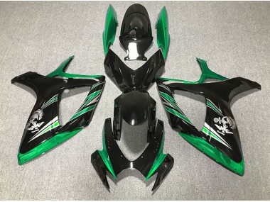 2006-2007 Gloss Green and Black Design GSXR 600-750 Fairings
