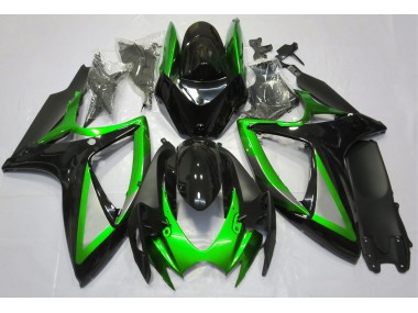 2006-2007 Gloss Green and Black GSXR 600-750 Fairings