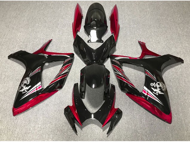 2006-2007 Gloss Red and Black Design GSXR 600-750 Fairings
