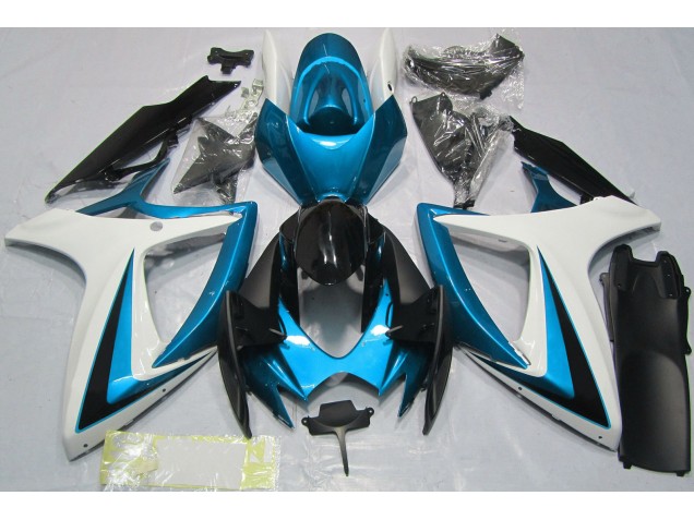 2006-2007 Light Blue & White GSXR 600-750 Fairings