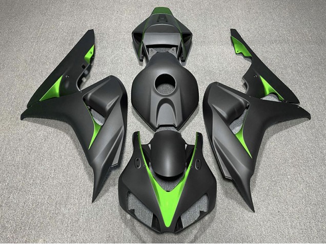 2006-2007 Matte Black and Green CBR1000RR Fairings