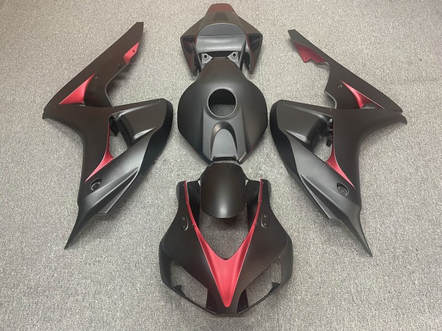 2006-2007 Matte Black and Red CBR1000RR Fairings