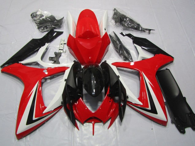 2006-2007 Red Black and White GSXR 600-750 Fairings 2006-2007 Red Black and White GSXR 600-750 Fairings