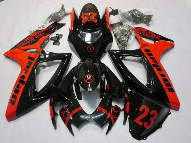 2006-2007 Red Jordan GSXR 600-750 Fairings