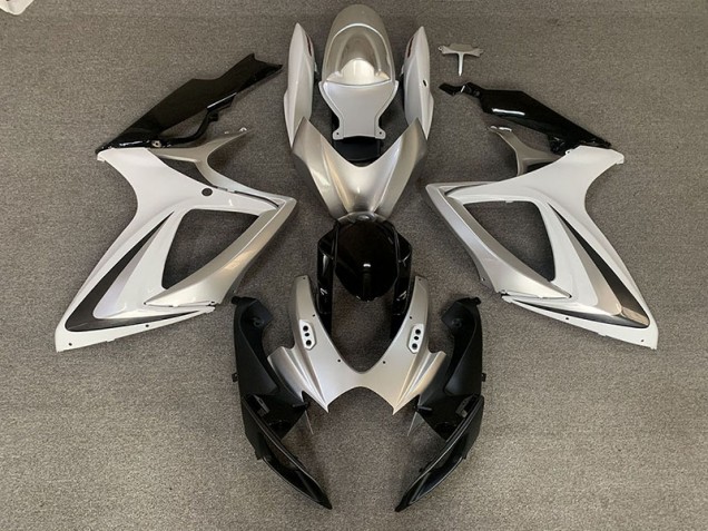 2006-2007 Silver White OEM Style GSXR 600-750 Fairings
