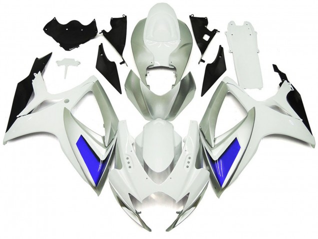 2006-2007 Silver White and Blue Gloss Style GSXR 600-750 Fairings 2006-2007 Silver White and Blue Gloss Style GSXR 600-750 Fairings