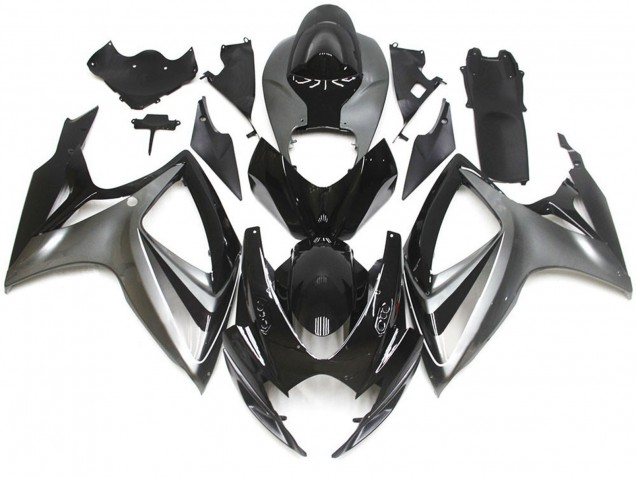 2006-2007 Silver and Black Special OEM Style GSXR 600-750 Fairings