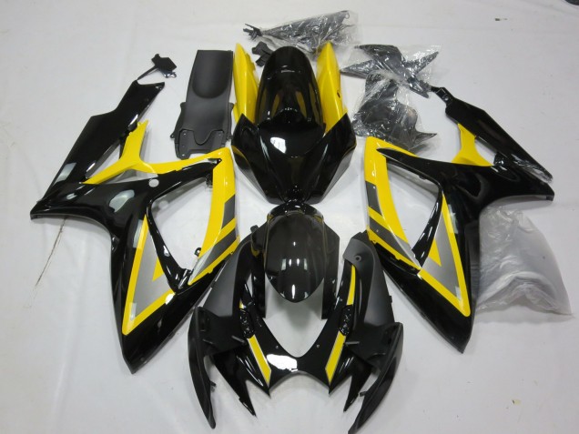 2006-2007 Silver and Black Yellow GSXR 600-750 Fairings