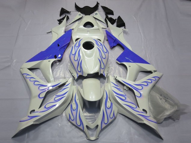 2007-2008 Blue Flame on White CBR600RR Fairings