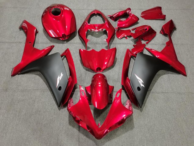 2007-2008 Candy Red & Black R1 Fairings