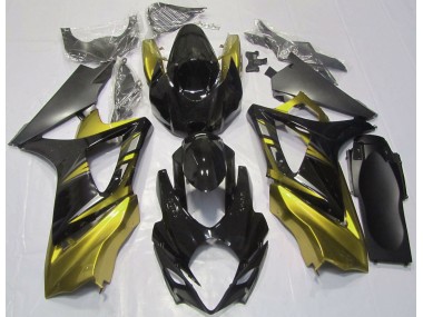 2007-2008 Gloss Black and Yellow GSXR 1000 Fairings