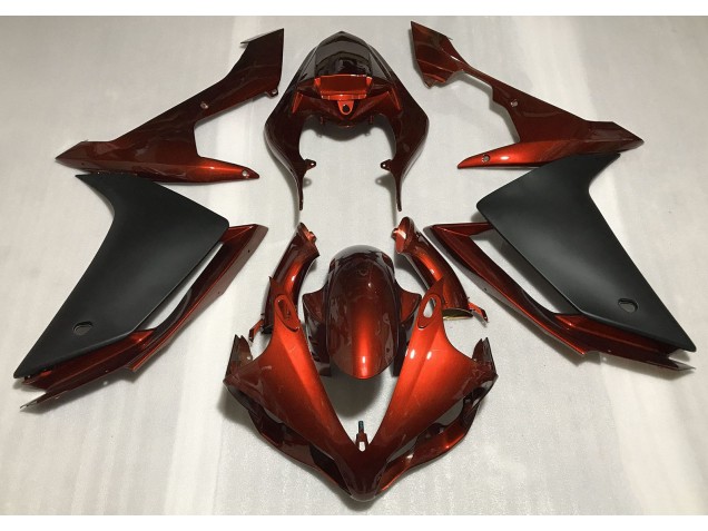 2007-2008 Gloss Dark Orange & Black R1 Fairings