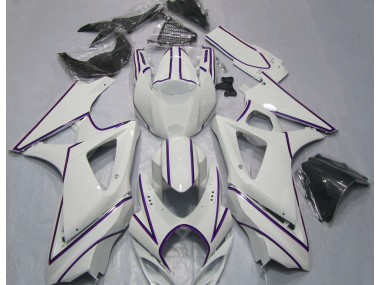 2007-2008 Gloss White Purple Pin Stripe GSXR 1000 Fairings