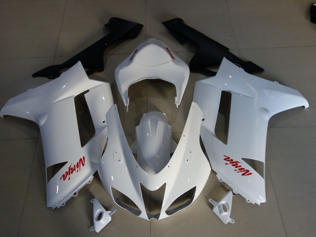 2007-2008 Gloss White & Red Logos ZX6R Fairings 2007-2008 Gloss White & Red Logos ZX6R Fairings