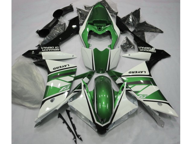 2007-2008 Gloss White and Green R1 Fairings