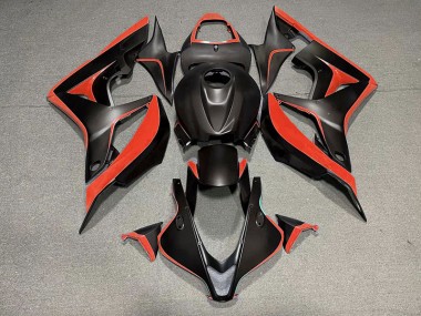 2007-2008 Matte Black & Red CBR600RR Fairings