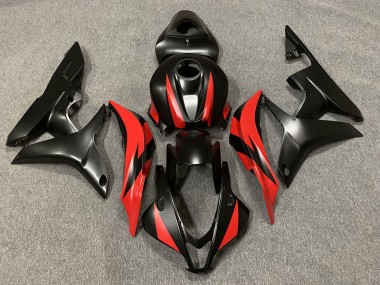 2007-2008 Matte Black and Red CBR600RR Fairings