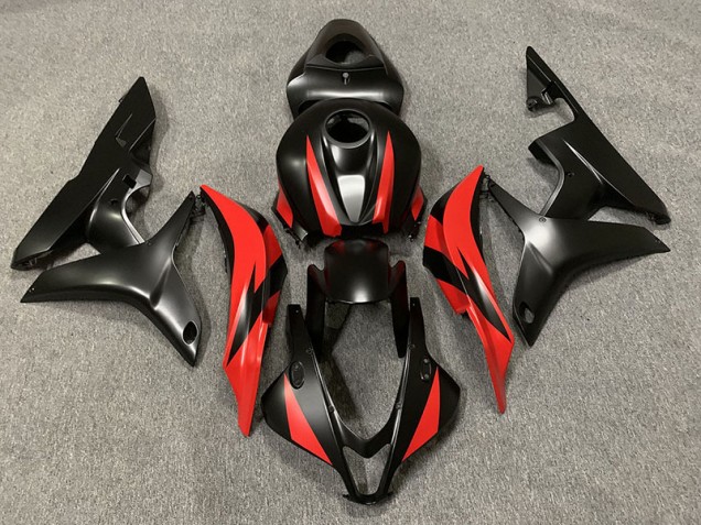 2007-2008 Matte Black and Red CBR600RR Fairings