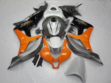 2007-2008 Silver White and Orange CBR600RR Fairings