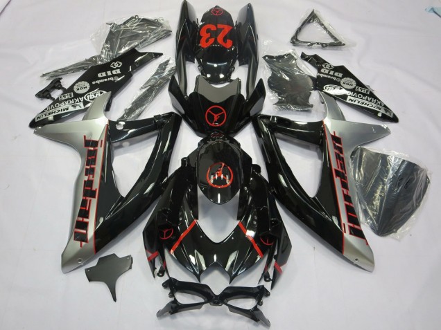 2008-2010 Black Grey Jordan GSXR 600-750 Fairings