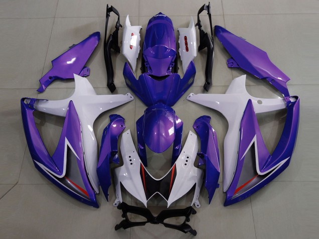 2008-2010 Gloss Purple & White GSXR 600-750 Fairings