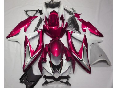 2008-2010 Gloss Red and White GSXR 600-750 Fairings