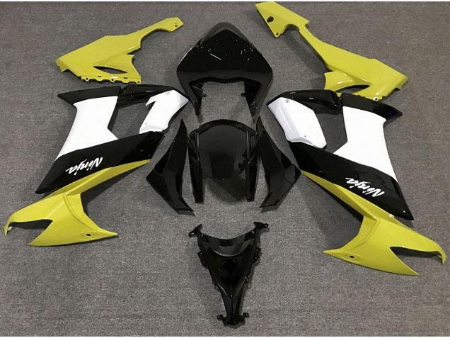 2008-2010 Gloss Yellow Black and White ZX10R Fairings