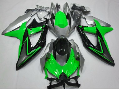 2008-2010 Green and Silver GSXR 600-750 Fairings