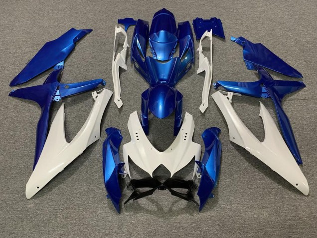 2008-2010 Pearl Blue and White GSXR 600-750 Fairings 2008-2010 Pearl Blue and White GSXR 600-750 Fairings