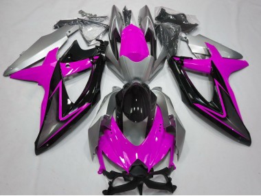 2008-2010 Pink and Silver GSXR 600-750 Fairings