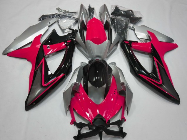 2008-2010 Red and Silver GSXR 600-750 Fairings