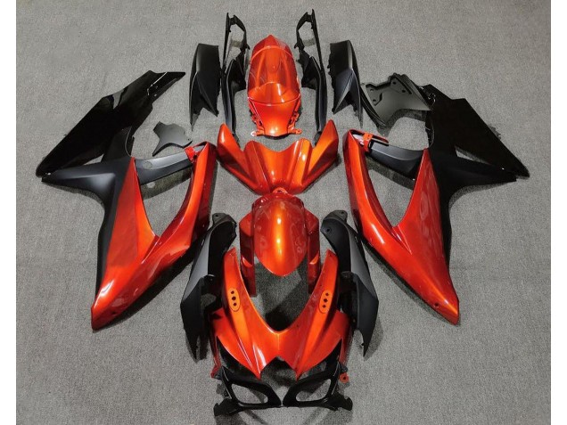 2008-2010 Vibrant Orange in Black GSXR 600-750 Fairings