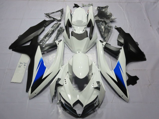 2008-2010 White and Black GSXR 600-750 Fairings