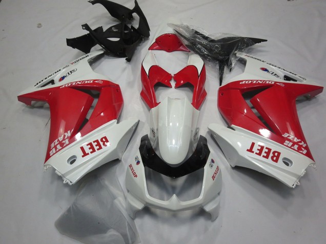 2008-2012 Beet Red and White Ninja 250 Fairings 2008-2012 Beet Red and White Ninja 250 Fairings