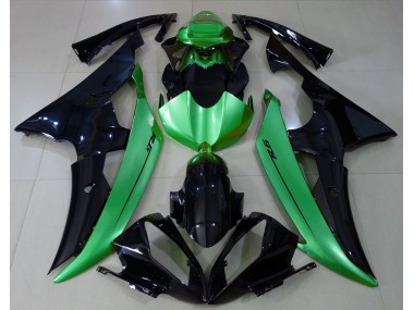 2008-2016 Gloss Black & Light Green R6 Fairings