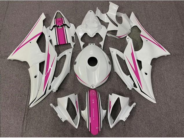 2008-2016 Gloss White and Pink R6 Fairings