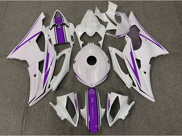 2008-2016 Gloss White and Purple R6 Fairings