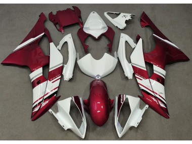 2008-2016 Gloss White and Red OEM Style R6 Fairings