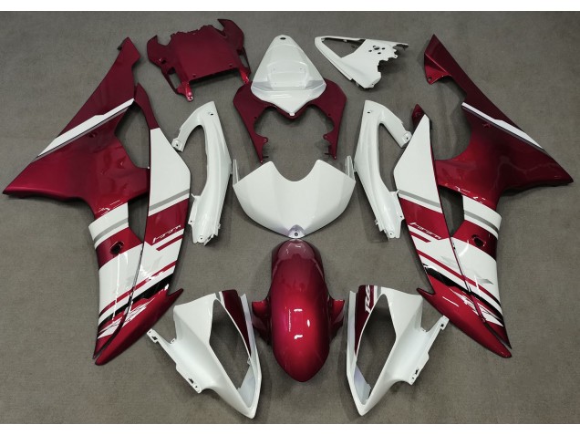 2008-2016 Gloss White and Red OEM Style R6 Fairings