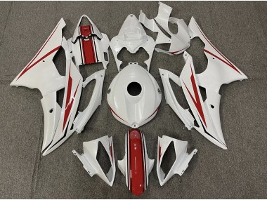 2008-2016 Gloss White and Red R6 Fairings