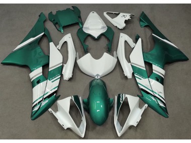 2008-2016 Gloss White and Seafoam Green OEM Style R6 Fairings