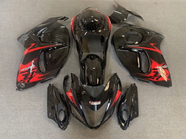 2008-2020 Gloss Black with Red Logos GSXR 1300 Hayabusa Fairings